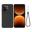 Gigapack Realme GT 7 Pro 5G szilikon védő (matt, mikrofiber plüss karcolásmentesítő belső, prémium + kézpánt) fekete