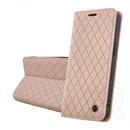 Gigapack Redmi Note 15 Pro 5G tok álló, bőr hatású (flip, oldalra nyíló, asztali tartó, 3d rombusz, kártyatartó) bézs