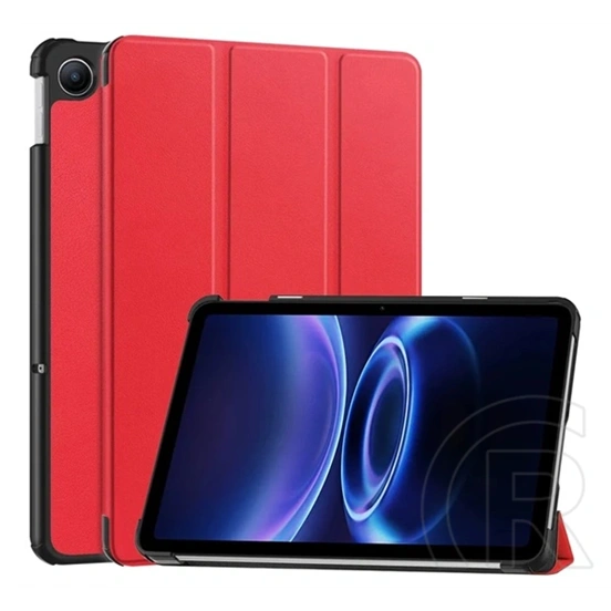 Gigapack Redmi Pad 2 9.7 tok álló, bőr hatású (aktív flip, oldalra nyíló, trifold, asztali tartó) piros