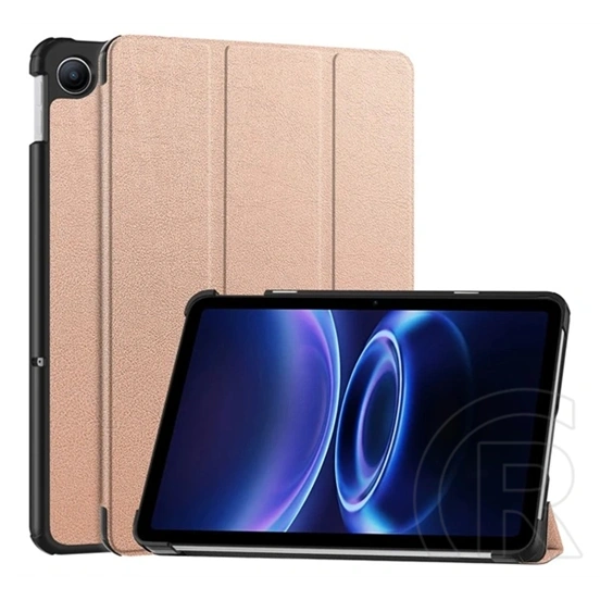 Gigapack Redmi Pad 2 9.7 tok álló, bőr hatású (aktív flip, oldalra nyíló, trifold, asztali tartó) rozéarany