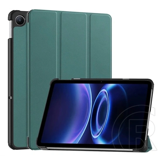Gigapack Redmi Pad 2 9.7 tok álló, bőr hatású (aktív flip, oldalra nyíló, trifold, asztali tartó) sötétzöld