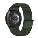 Gigapack SamsungGalaxy Watch 8 eSIM 44mm (SM-L335)  pótszíj (egyedi méret, nylon, tépőzáras, légáteresztő) sötétzöld