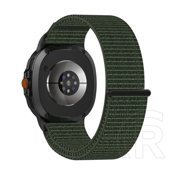 Gigapack SamsungGalaxy Watch 8 eSIM 44mm (SM-L335)  pótszíj (egyedi méret, nylon, tépőzáras, légáteresztő) sötétzöld