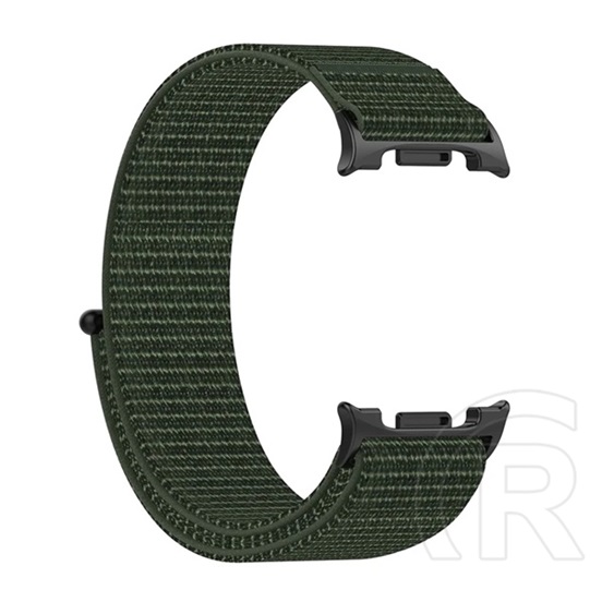 Gigapack SamsungGalaxy Watch 8 eSIM 44mm (SM-L335)  pótszíj (egyedi méret, nylon, tépőzáras, légáteresztő) sötétzöld
