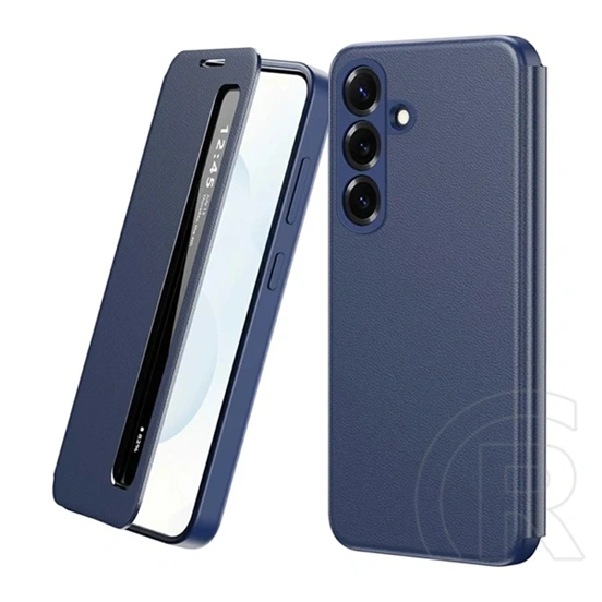 Gigapack Samsung A17 4G tok álló (aktív flip, oldalra nyíló, smart view window) sötétkék