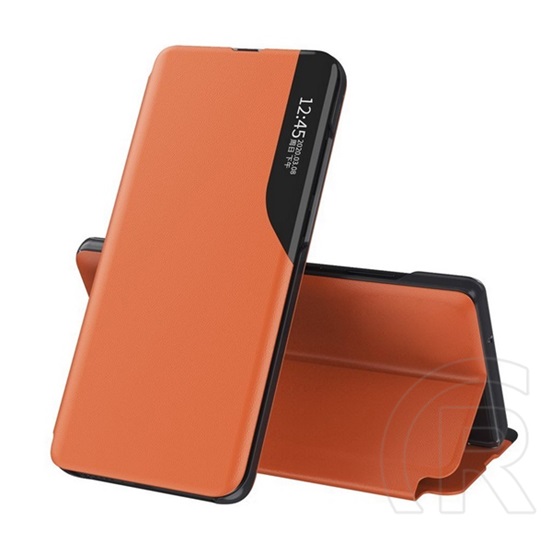 Gigapack Samsung A27 5G tok álló, eco bőr hatású (aktív flip, oldalra nyíló, asztali tartó, ablakos) narancs