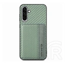 Gigapack Samsung A36 5G védő (ütésálló, bőr hatású hátlap, mágneses, kitámasztó, kártyatartó, rfid,) sötétzöld