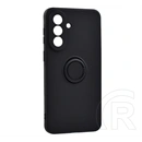 Gigapack Samsung A37 5G szilikon telefonvédő (tartógyűrű, mikrofiber plüss belső, mágneses, kameravédő) fekete