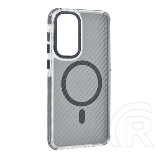 Gigapack Samsung A37 5G szilikon telefonvédő (ütésállóság, légpárnás sarok, karbon minta, wireless, magsafe) sötétszürke