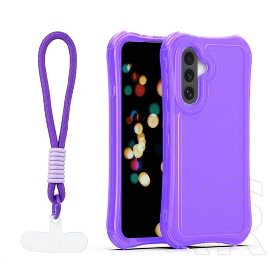Gigapack Samsung A37 5G szilikon telefonvédő (ütésállóság, légpárnás sarok, műanyag hátlap + kézpánt) lila