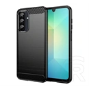 Gigapack Samsung A37 5G szilikon telefonvédő (ütésállóság, légpárnás sarok, szálcsiszolt, karbon minta) fekete