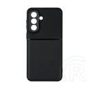 Gigapack Samsung A37 5G szilikon telefonvédő (ütésállóság, mágneses, bőr hatású hátlap, csíkos) fekete