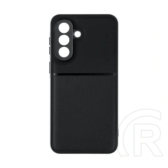 Gigapack Samsung A37 5G szilikon telefonvédő (ütésállóság, mágneses, bőr hatású hátlap, csíkos) fekete