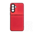 Gigapack Samsung A37 5G szilikon telefonvédő (ütésállóság, mágneses, bőr hatású hátlap, csíkos) piros
