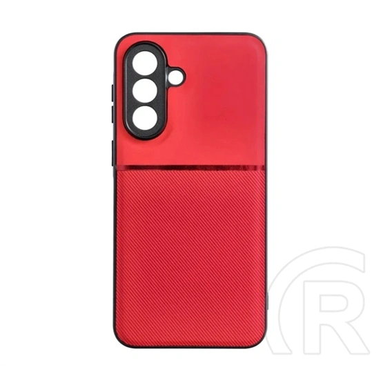 Gigapack Samsung A37 5G szilikon telefonvédő (ütésállóság, mágneses, bőr hatású hátlap, csíkos) piros