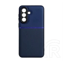 Gigapack Samsung A37 5G szilikon telefonvédő (ütésállóság, mágneses, bőr hatású hátlap, csíkos) sötétkék