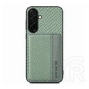 Gigapack Samsung A37 5G védő (ütésálló, bőr hatású hátlap, mágneses, kitámasztó, kártyatartó, rfid,) sötétzöld