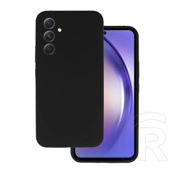 Gigapack Samsung A55 5G szilikon telefonvédő (matt, mikrofiber plüss karcolásmentesítő belső, prémium) fekete