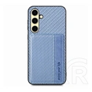 Gigapack Samsung A56 5G védő (ütésálló, bőr hatású hátlap, mágneses, kitámasztó, kártyatartó, rfid) sötétkék