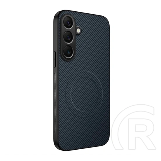 Gigapack Samsung A57 5G szilikon telefonvédő (műanyag hátlap, karbon minta, mágneses) sötétkék