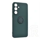 Gigapack Samsung A57 5G szilikon telefonvédő (tartógyűrű, mikrofiber plüss belső, mágneses, kameravédő) sötétzöld