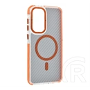 Gigapack Samsung A57 5G szilikon telefonvédő (ütésálló, légpárnás sarok, karbon minta, wireless, magsafe) narancssárga