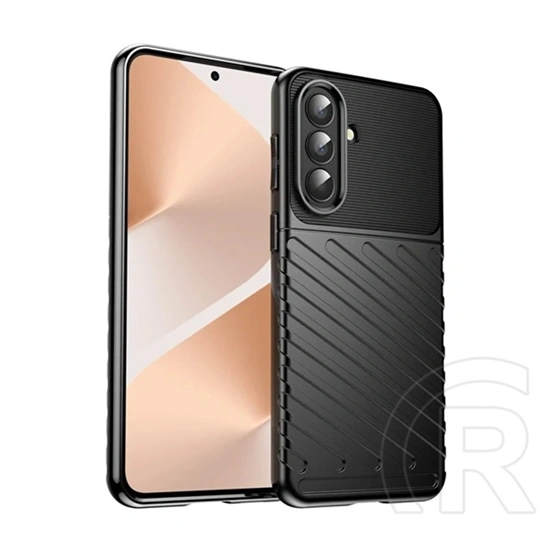 Gigapack Samsung A57 5G szilikon telefonvédő (ütésállóság, csíkos, dombor minta) fekete