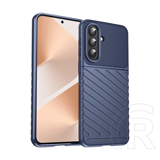 Gigapack Samsung A57 5G szilikon telefonvédő (ütésállóság, csíkos, dombor minta) sötétkék