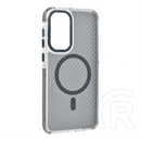 Gigapack Samsung A57 5G szilikon telefonvédő (ütésállóság, légpárnás sarok, karbon minta, wireless, magsafe) sötétszürke
