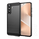 Gigapack Samsung A57 5G szilikon telefonvédő (ütésállóság, légpárnás sarok, szálcsiszolt, karbon minta) fekete