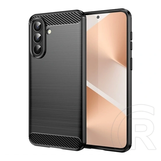 Gigapack Samsung A57 5G szilikon telefonvédő (ütésállóság, légpárnás sarok, szálcsiszolt, karbon minta) fekete