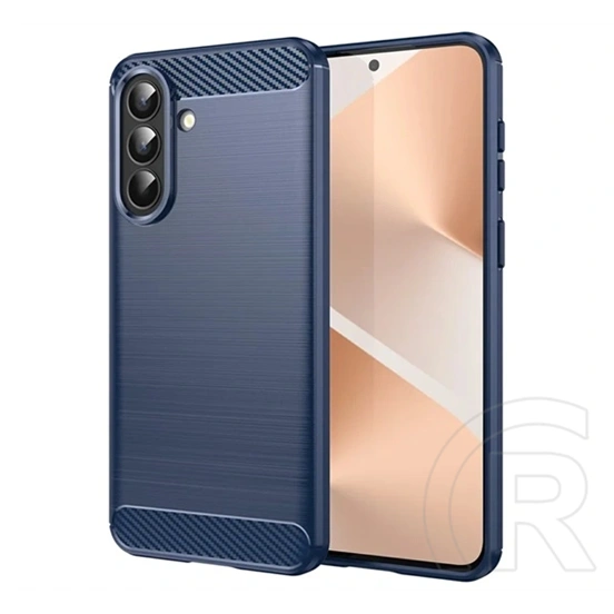 Gigapack Samsung A57 5G szilikon telefonvédő (ütésállóság, légpárnás sarok, szálcsiszolt, karbon minta) sötétkék