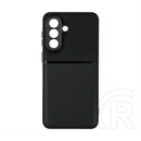 Gigapack Samsung A57 5G szilikon telefonvédő (ütésállóság, mágneses, bőr hatású hátlap, csíkos) fekete