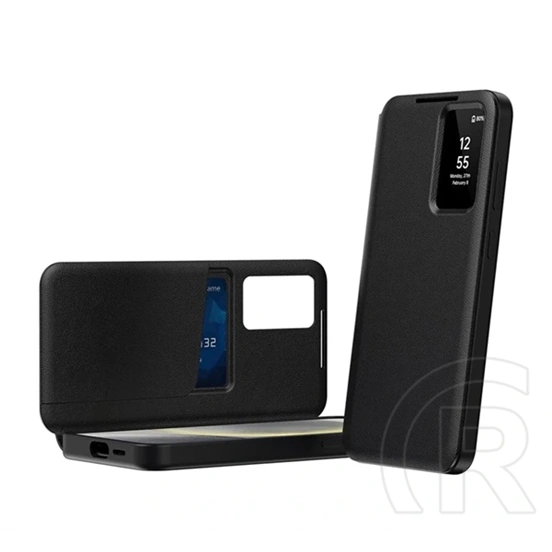 Gigapack Samsung A57 5G tok álló (aktív flip, oldalra nyíló, smart view cover) fekete