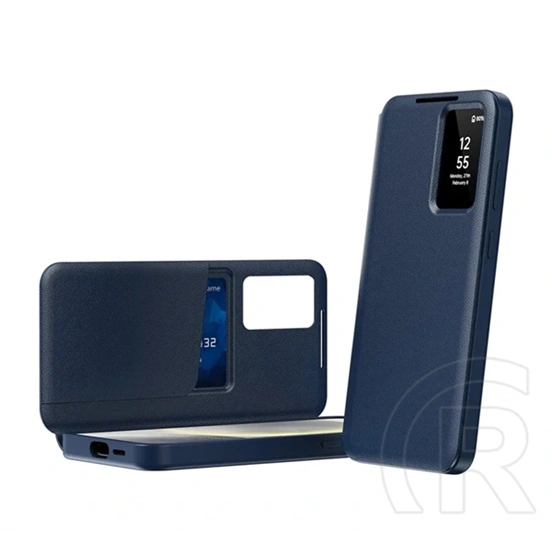 Gigapack Samsung A57 5G tok álló (aktív flip, oldalra nyíló, smart view cover) sötétkék