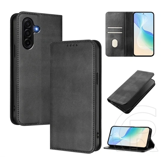 Gigapack Samsung A57 5G tok álló, bőr hatású (flip, oldalra nyíló, asztali tartó, rfid, prémium) fekete