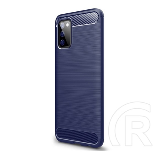 Gigapack Samsung Galaxy A02s (SM-A025F) szilikon telefonvédő (közepesen ütésálló, szálcsiszolt, karbon minta) sötétkék