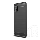 Gigapack Samsung Galaxy A03s (SM-A037F) szilikon telefonvédő (közepesen ütésálló, szálcsiszolt, karbon minta) fekete