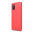 Gigapack Samsung Galaxy A03s (SM-A037F) szilikon telefonvédő (közepesen ütésálló, szálcsiszolt, karbon minta) piros