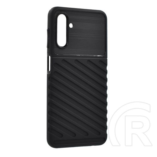 Gigapack Samsung Galaxy A04s (SM-A047F) szilikon telefonvédő (közepesen ütésálló, csíkos, dombor minta) fekete