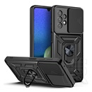 Gigapack Samsung Galaxy A13 4G (SM-A135F / A137F) műanyag védő (belső, telefontartó gyűrű, kamera védelem) fekete