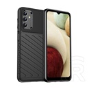 Gigapack Samsung Galaxy A13 4G (SM-A135F / A137F) szilikon telefonvédő (közepesen ütésálló, csíkos, dombor minta) fekete