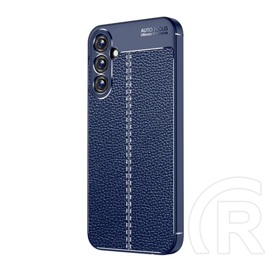 Gigapack Samsung Galaxy A15 5G (SM-A156) szilikon telefonvédő (ütésállóság, bőr hatású, varrás minta) sötétkék