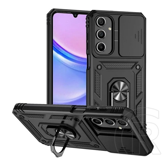 Gigapack Samsung Galaxy A16 4G (SM-A165)  defender szilikon telefonvédő (ütésállóság, tartógyűrű, kameravédő) fekete
