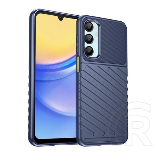 Gigapack Samsung Galaxy A16 4G (SM-A165)  szilikon telefonvédő (ütésállóság, csíkos, dombor minta) sötétkék