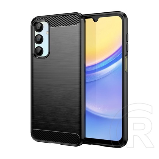 Gigapack Samsung Galaxy A16 4G (SM-A165)  szilikon telefonvédő (ütésállóság, légpárnás sarok, karbon minta) fekete