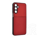 Gigapack Samsung Galaxy A16 4G (SM-A165)  szilikon telefonvédő (ütésállóság, mágneses, bőr hatású hátlap, csíkos) piros