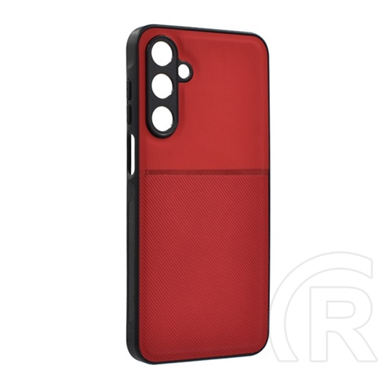Gigapack Samsung Galaxy A16 4G (SM-A165)  szilikon telefonvédő (ütésállóság, mágneses, bőr hatású hátlap, csíkos) piros