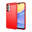 Gigapack Samsung Galaxy A16 4G (SM-A165)  szilikon védő (ütésállóság, légpárnás sarok, szálcsiszolt, karbon minta) piros
