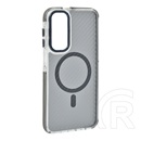 Gigapack Samsung Galaxy A16 4G (SM-A165)  védő (ütésálló, légpárnás sarok, karbon minta, wireless, magsafe) sötétszürke